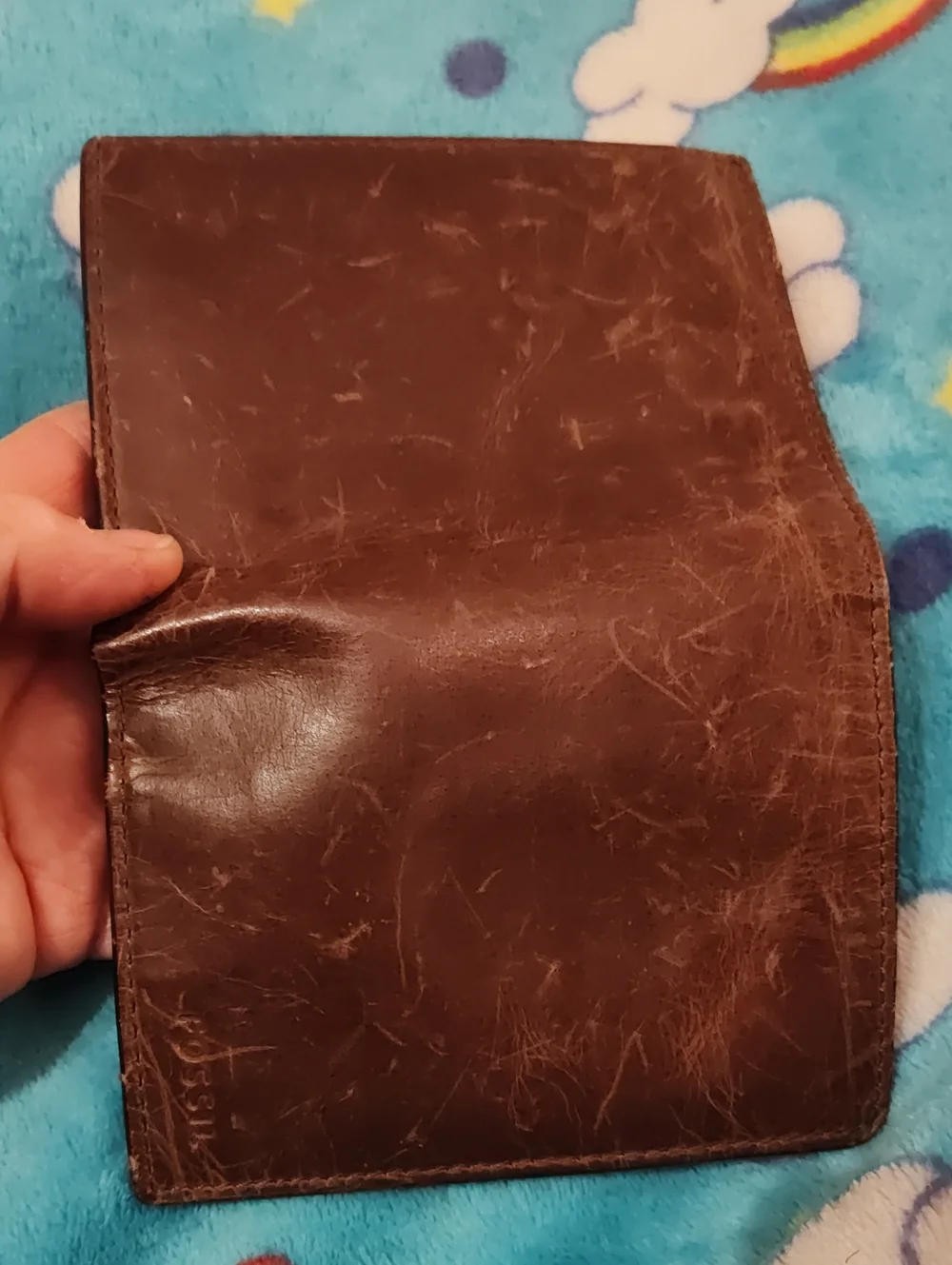 Distressed Vintage Brown Fossil Men's Wallet